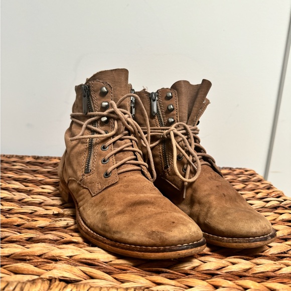 Sam Edelman Lace Up Boots - Beige - Size 6.5 - Picture 1 of 6